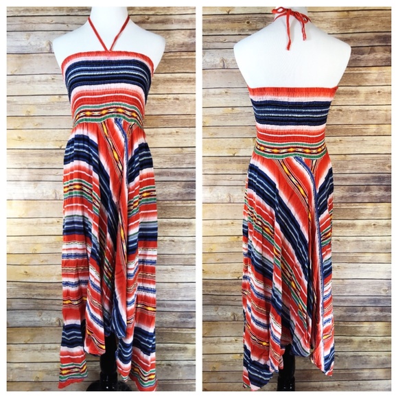 Philosophy Dresses & Skirts - Philosophy Blue & Red Striped Handkerchief Dress